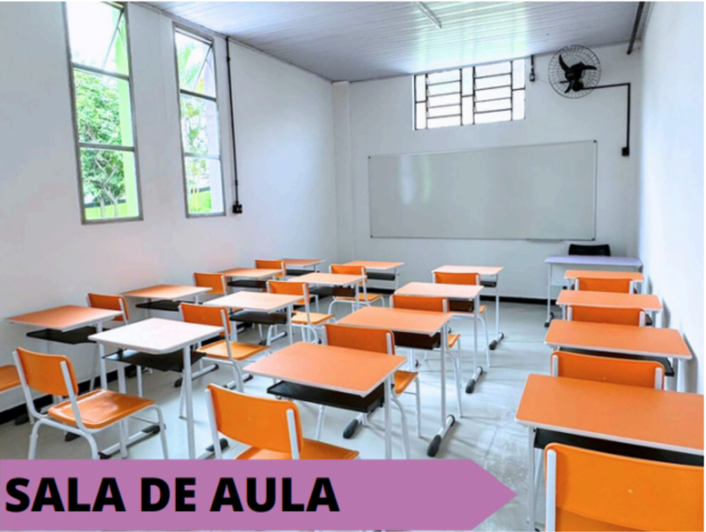 Sala de aula bem ventilada